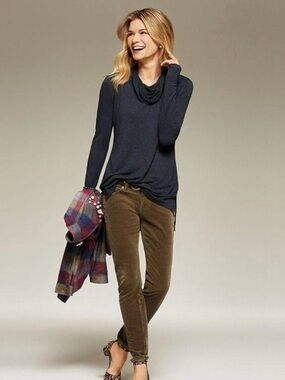 Women’s Navy Cowl Neck Sweater